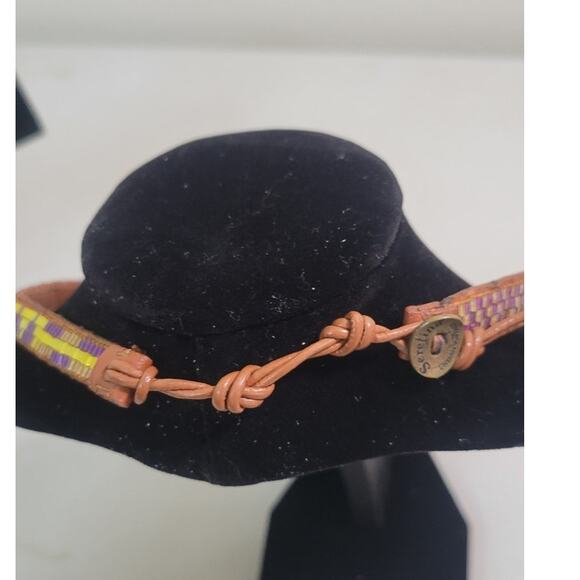 Serafina Anthropologie Necklace Purple/Yellow/Brown Beaded Necklace/Choker NWT - Picture 2 of 7